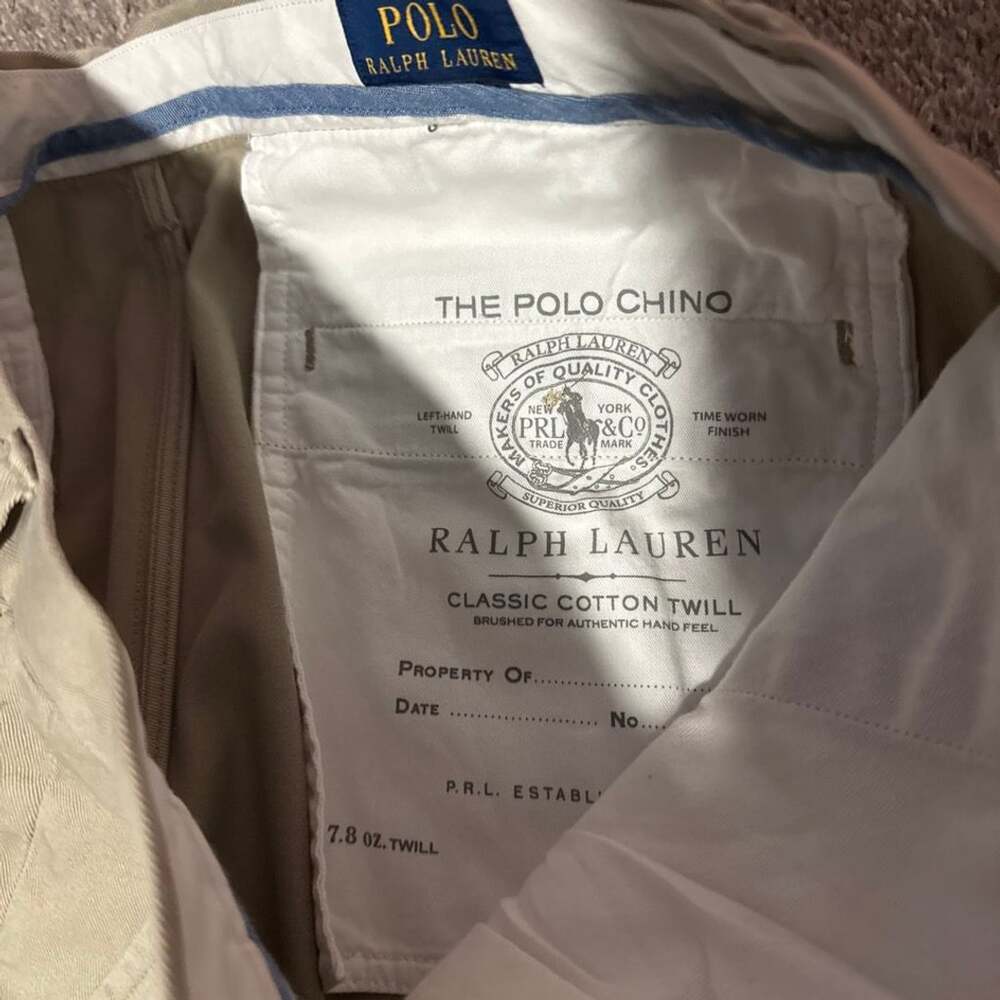 Polo Ralph Lauren The Polo Chino Classic Cotton Twill Pants Khaki Beige 34